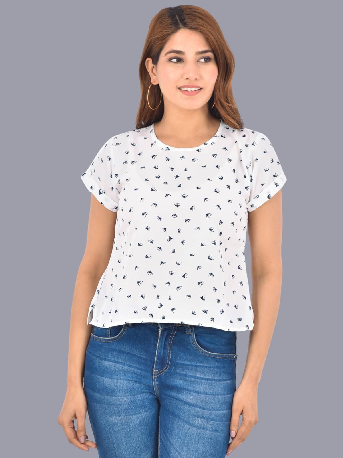     			QuaClo Women's Cotton Regular Top ( Multi Color )