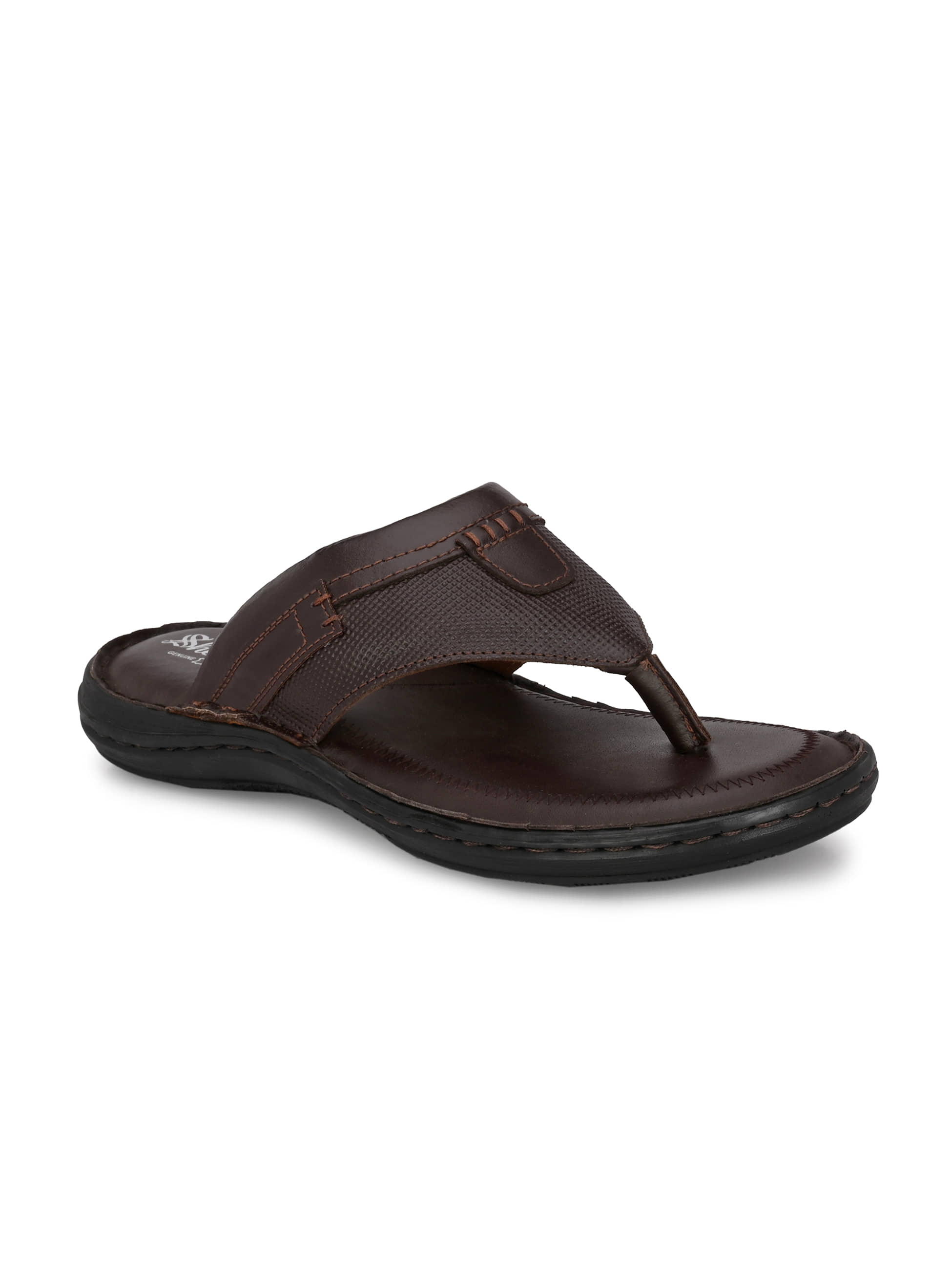 SHENCES - Black Men's Leather Slipper