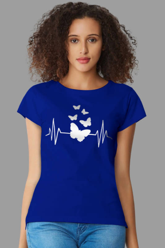     			Sanjana Silk Women's Cotton Blend Regular Top ( Blue )