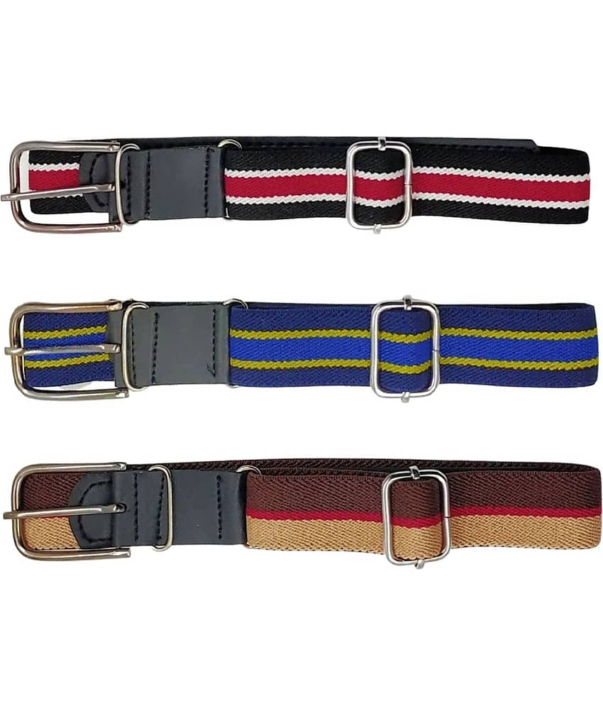 Zacharias Boy's Stretchable Striped Cotton Belt for kids (A-04_Multicolor_Pack of 3) ( 1-4 Years) - Jewellery Sets | Buy online on ZillyBuy