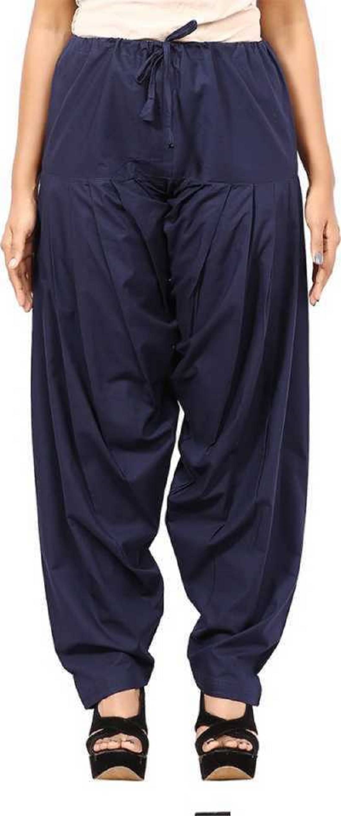     			shri hub - Cotton Navy Blue Women's Semi Patiala Salwar ( Pack of 1 )