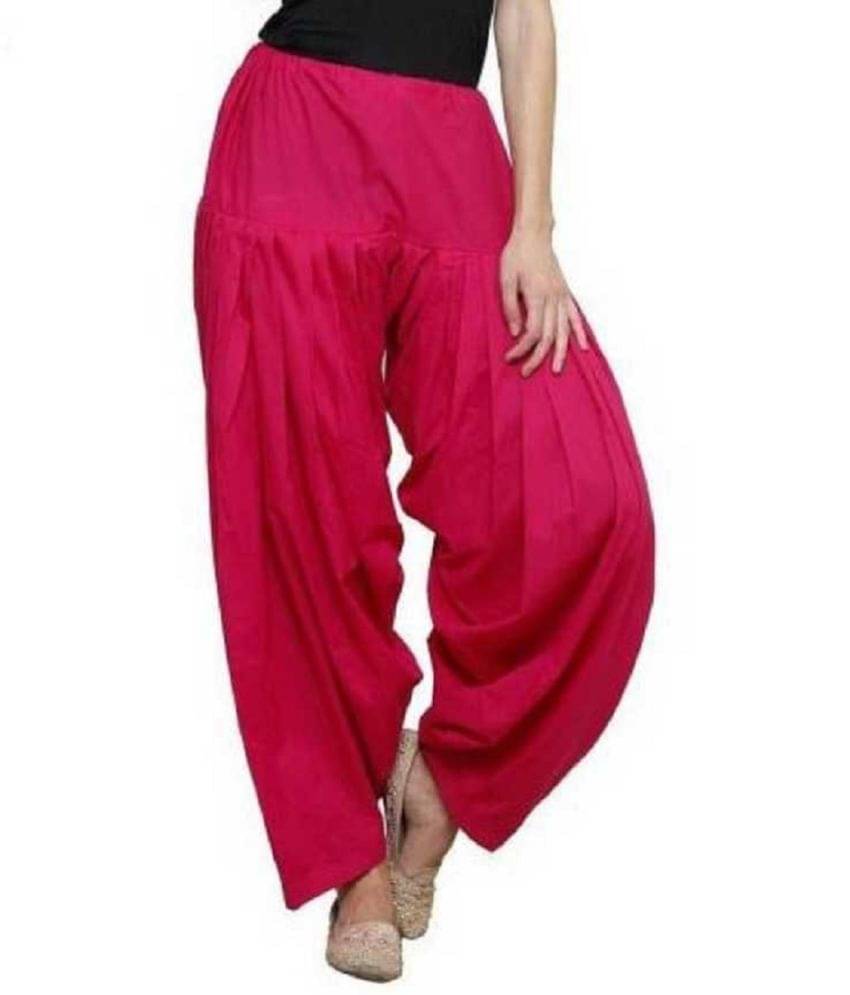     			shri hub - Cotton Pink Women's Semi Patiala Salwar ( Pack of 1 )
