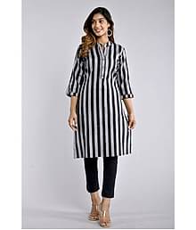 ZAMAISHA - Black Cotton Women's Straight Kurti ( Pack of 1 )