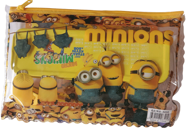 2374-YESKART  6 PC MINIONS  Theme Pencil 1 Eraser 1Sharpener 1 Scale 1 Geometry 1 Notebook Multicolour Stationary For Kids Girls Boys School Tuition Stationery Birthday Navratri Diwali Theme Festival Return Gift