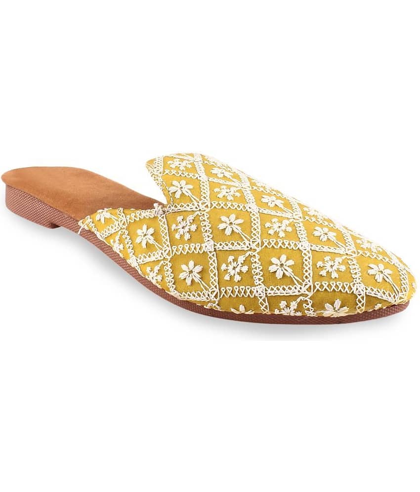 Apratim - Mustard Women's Mules - Ethnic Shoes | Buy online on ZillyBuy