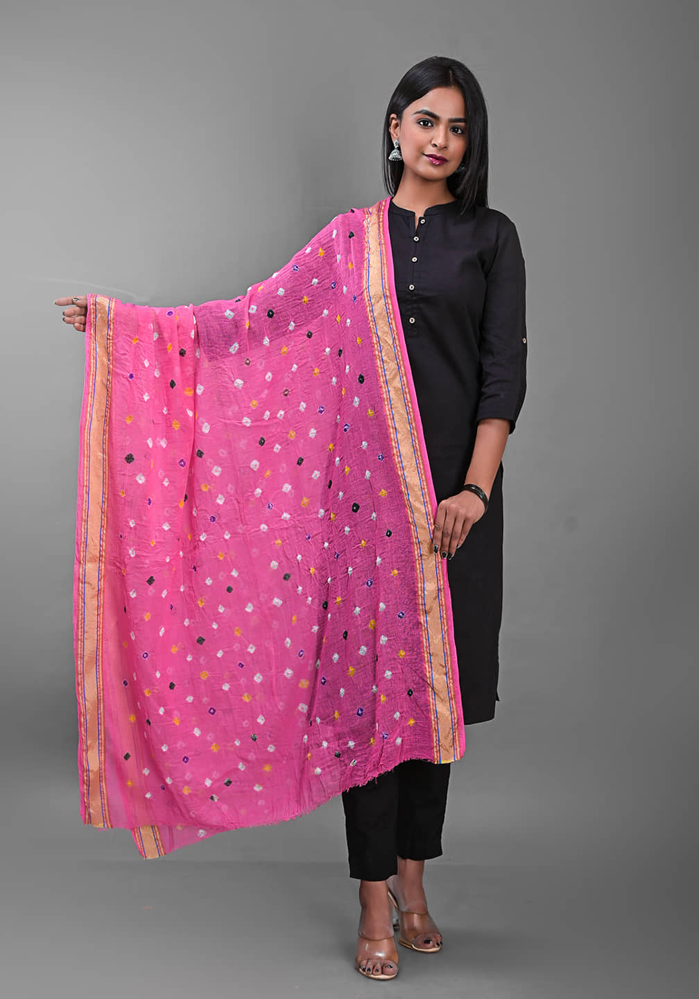 Apratim - Pink Cotton Women's Dupatta - ( Pack of 1 ) - Dupattas & Shawls | Buy online on ZillyBuy