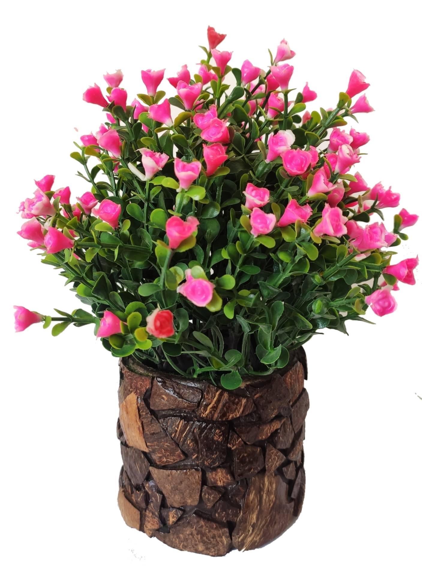     			BAARIG - Pink Rose Artificial Flowers With Pot ( Pack of 1 )