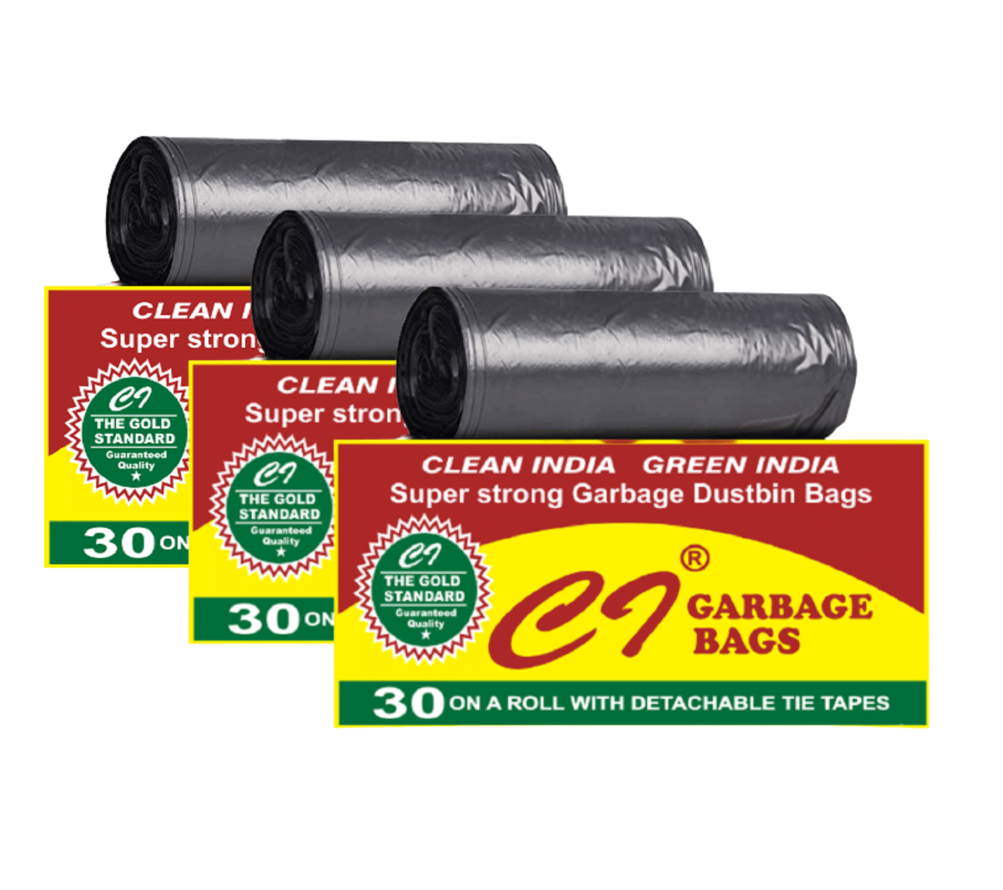 Ci - Black Virgin Plastic Dustbin and Garbage bags
