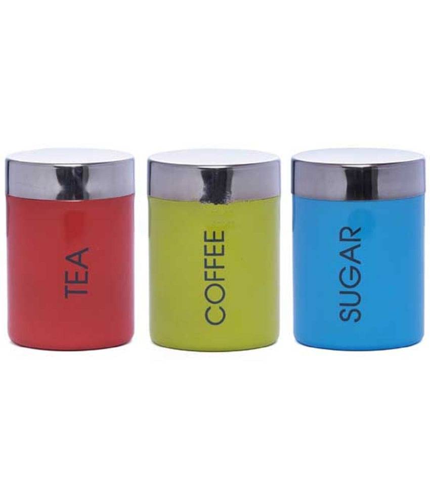     			Dynore Color TCS Canisters Steel Multicolor Tea/Coffee/Sugar Container ( Set of 3 )