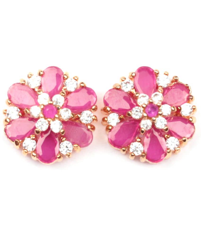 Jewels Corner - Red Stud Earrings ( Pack of 1 ) - Earrings | Buy online on ZillyBuy