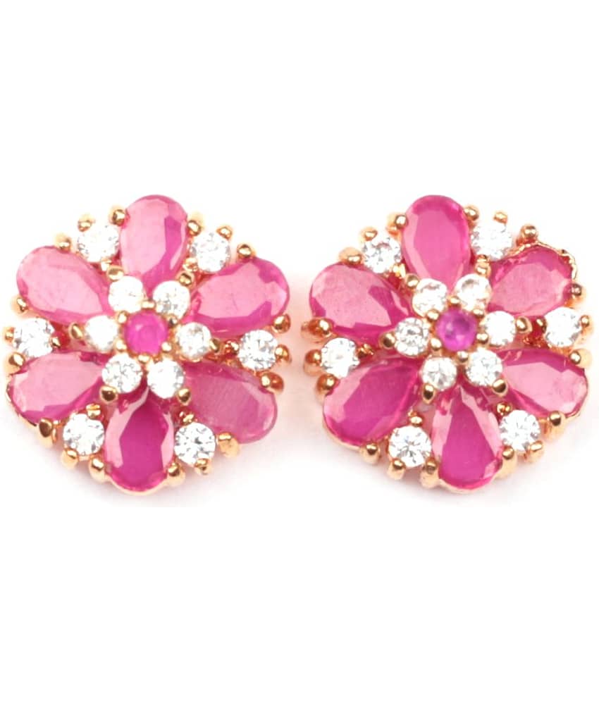 Jewels Corner - Red Stud Earrings ( Pack of 1 ) - Earrings | Buy online on ZillyBuy