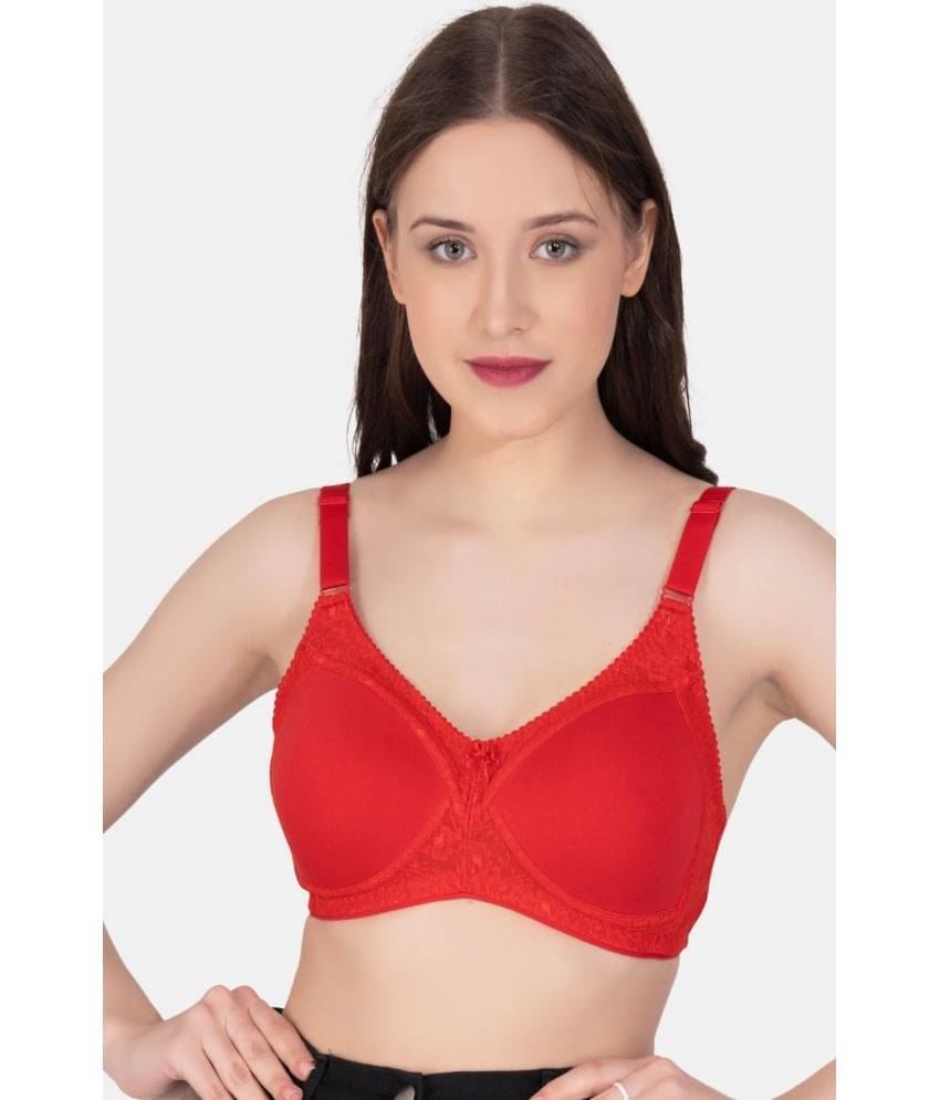 LACYLUXE Net Lightly Padded Women's Everyday Bra ( Red ) LACYLUXE Net Lightly Padded Women's Everyday Bra ( Red )