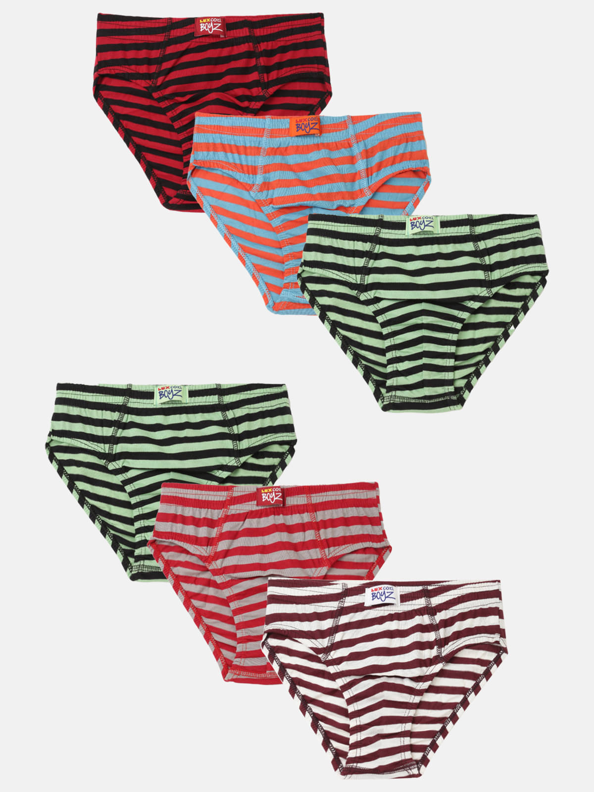     			Lux Cozi Pack of 6 Boys Cotton Briefs ( Multicolor )