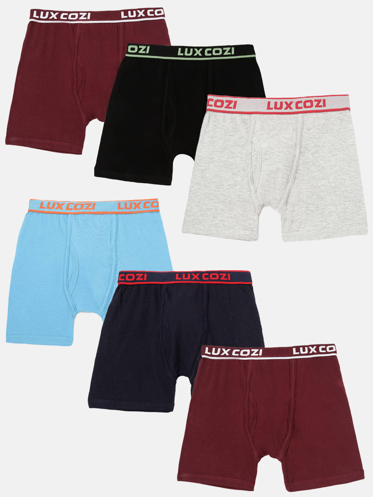 Lux Cozi Pack of 6 Boys Cotton Trunks ( Multicolor ) - Nightwear & Loungewear | Buy online on ZillyBuy
