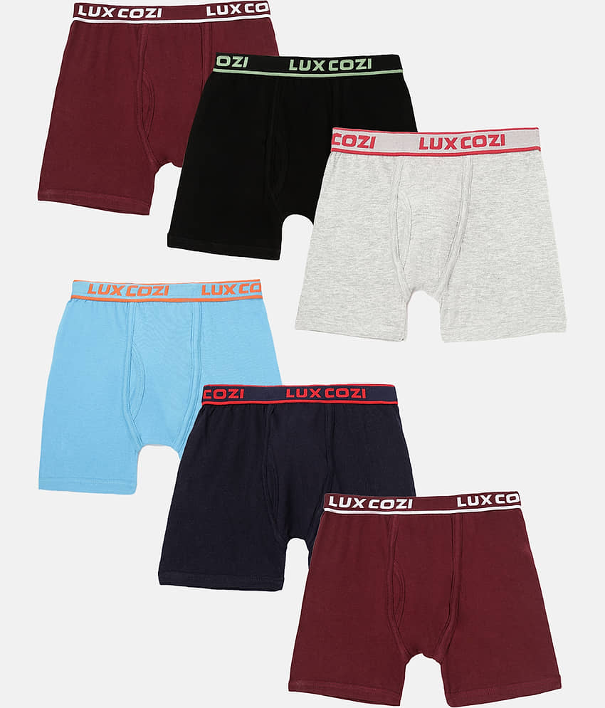 Lux Cozi Pack of 6 Boys Cotton Trunks ( Multicolor ) - Nightwear & Loungewear | Buy online on ZillyBuy