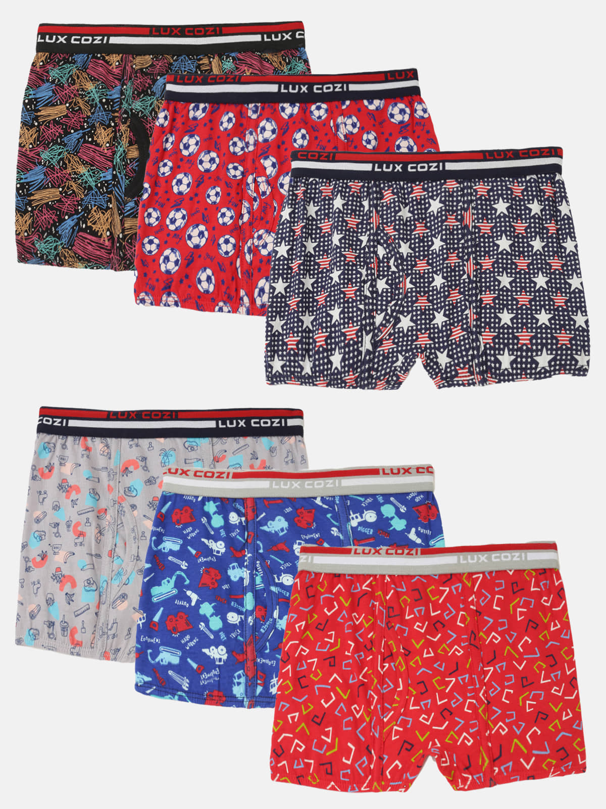 Lux Cozi Pack of 6 Boys Cotton Trunks ( Multicolor ) - Nightwear & Loungewear | Buy online on ZillyBuy