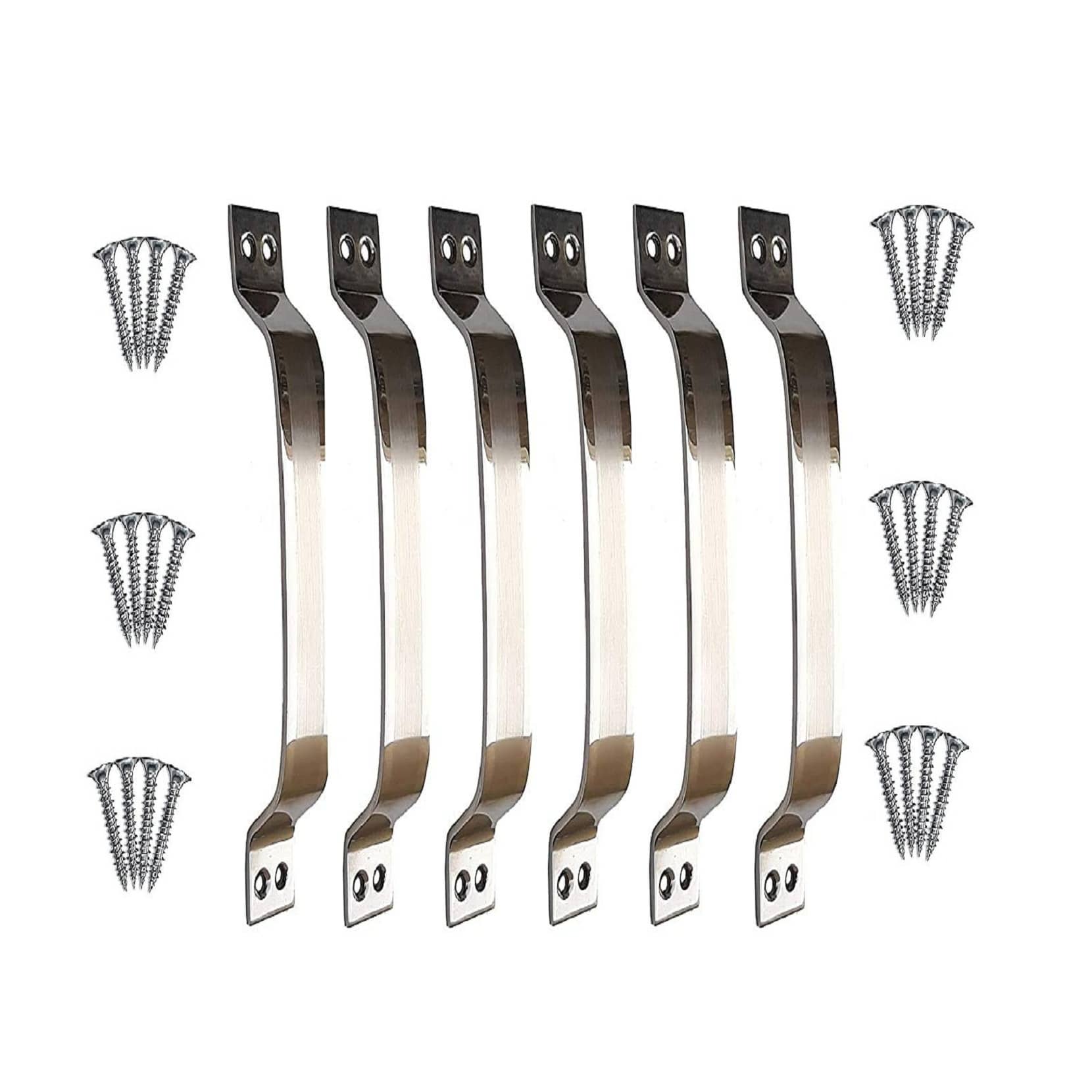 ONMAX Stainless Steel 6 Inches Handle for Home & Kitchen Doors/Cabinet/Window Handles - C Type (Pack of 6 Pcs) DHSS06C
