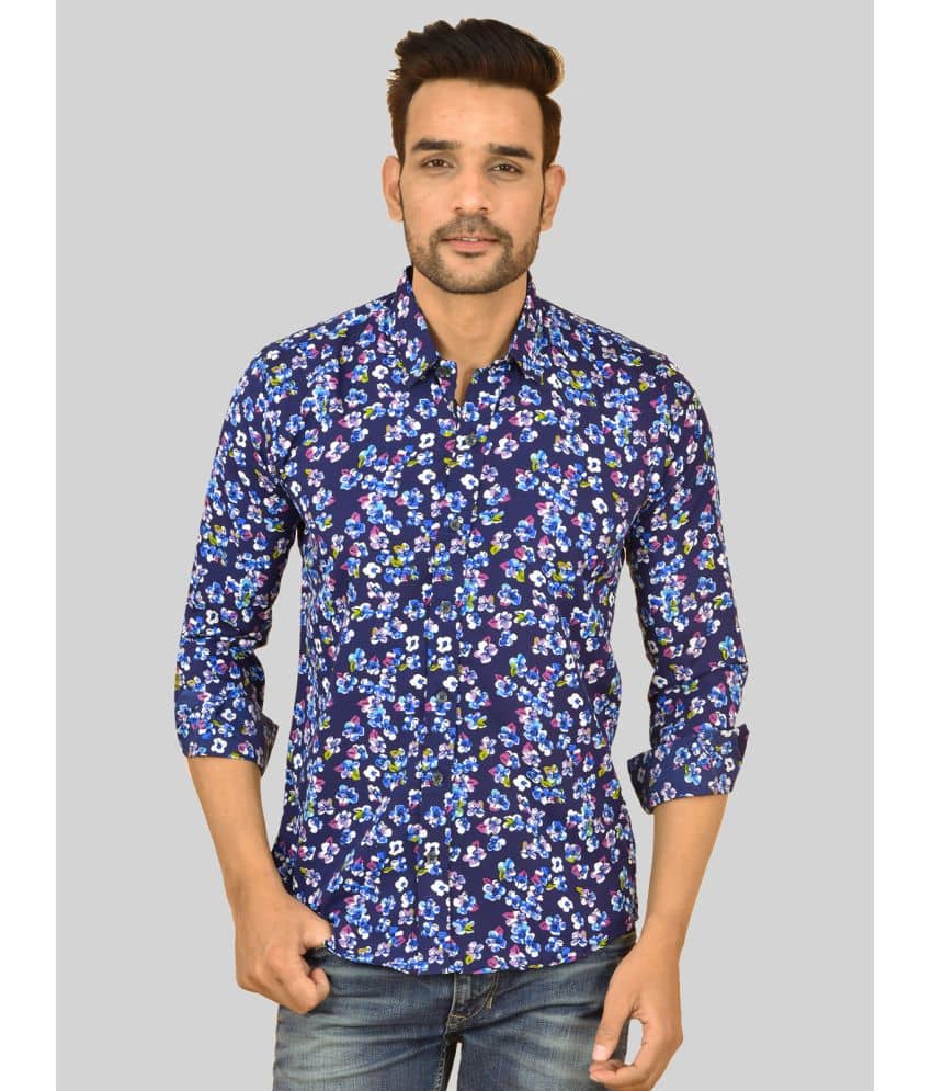 QuaClo - Blue Cotton Blend Regular Fit Men's Casual Shirt ( Pack of 1 )