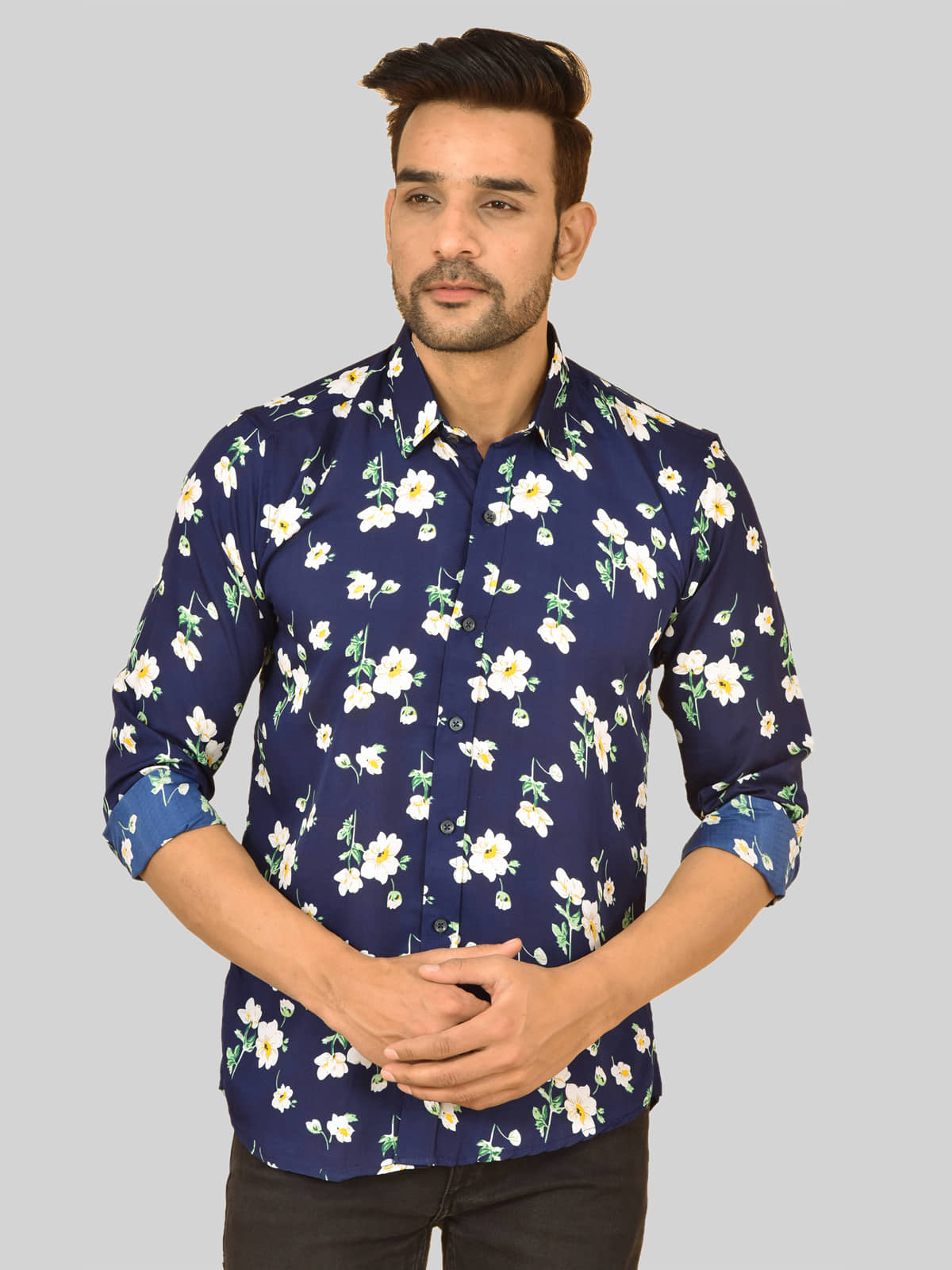 QuaClo - Blue Cotton Blend Regular Fit Men's Casual Shirt ( Pack of 1 )
