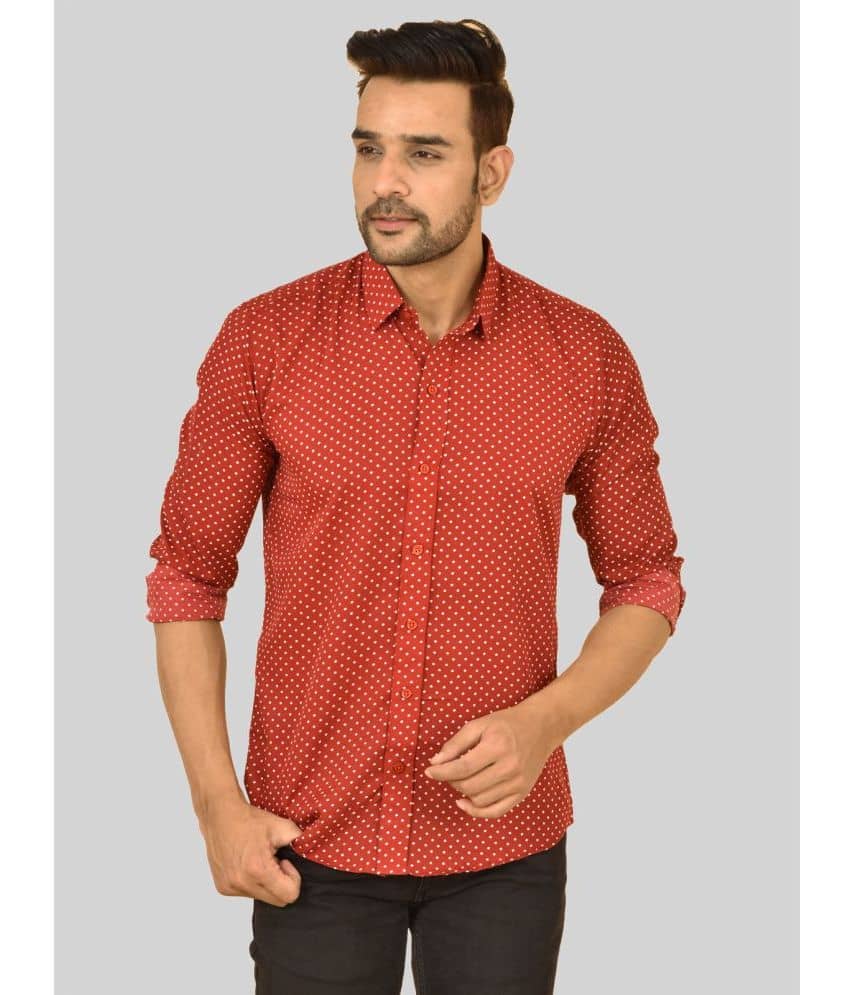 QuaClo - Rust Cotton Blend Regular Fit Men's Casual Shirt ( Pack of 1 )