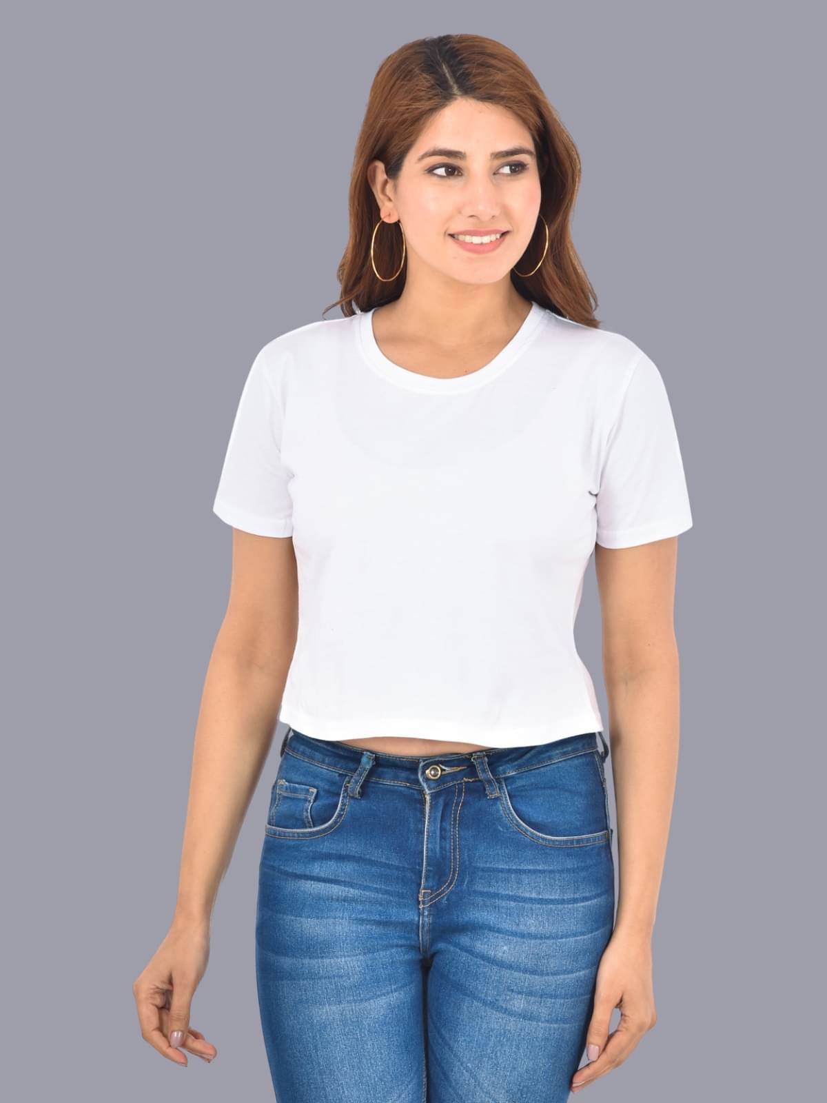     			QuaClo Women's Cotton Regular Top ( White )