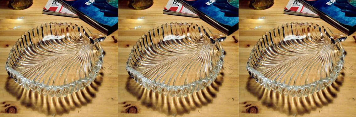     			Somil 3 Pcs Glass Transparent Dessert Plate