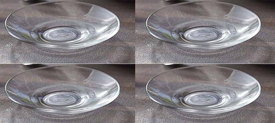     			Somil 4 Pcs Glass Transparent Dessert Plate
