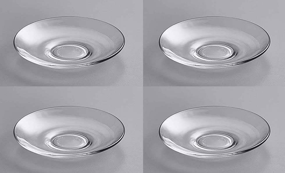 Somil 4 Pcs Glass Transparent Dessert Plate Somil 4 Pcs Glass Transparent Dessert Plate