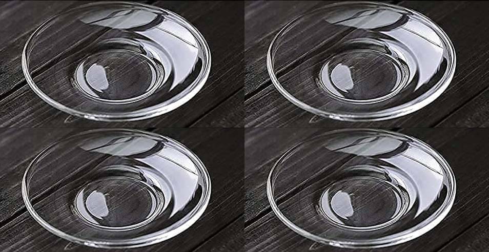 Somil 4 Pcs Glass Transparent Dessert Plate Somil 4 Pcs Glass Transparent Dessert Plate
