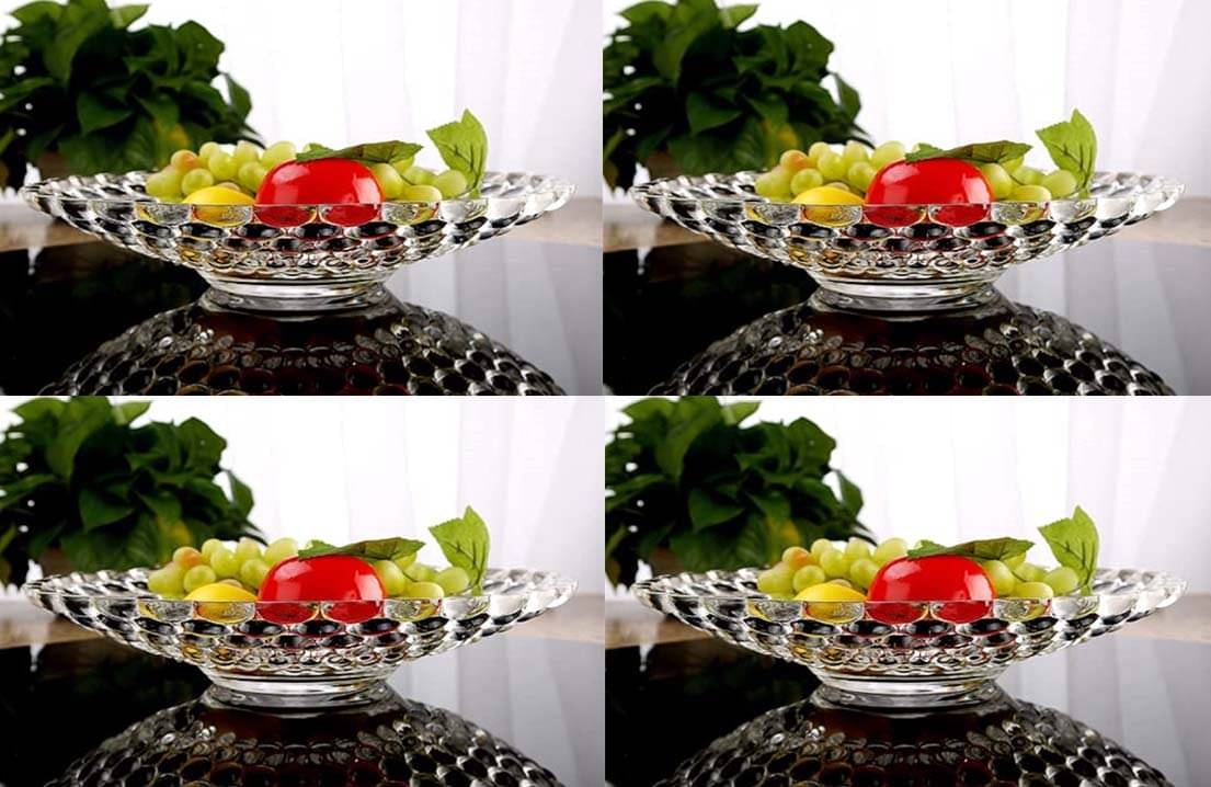     			Somil 4 Pcs Glass Transparent Dessert Plate
