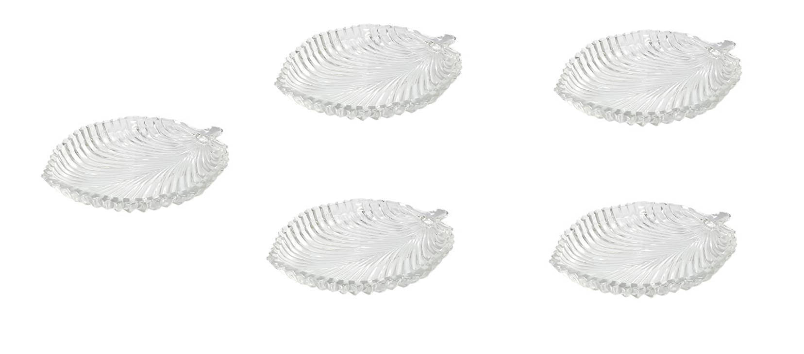 Somil 5 Pcs Glass Transparent Dessert Plate Somil 5 Pcs Glass Transparent Dessert Plate