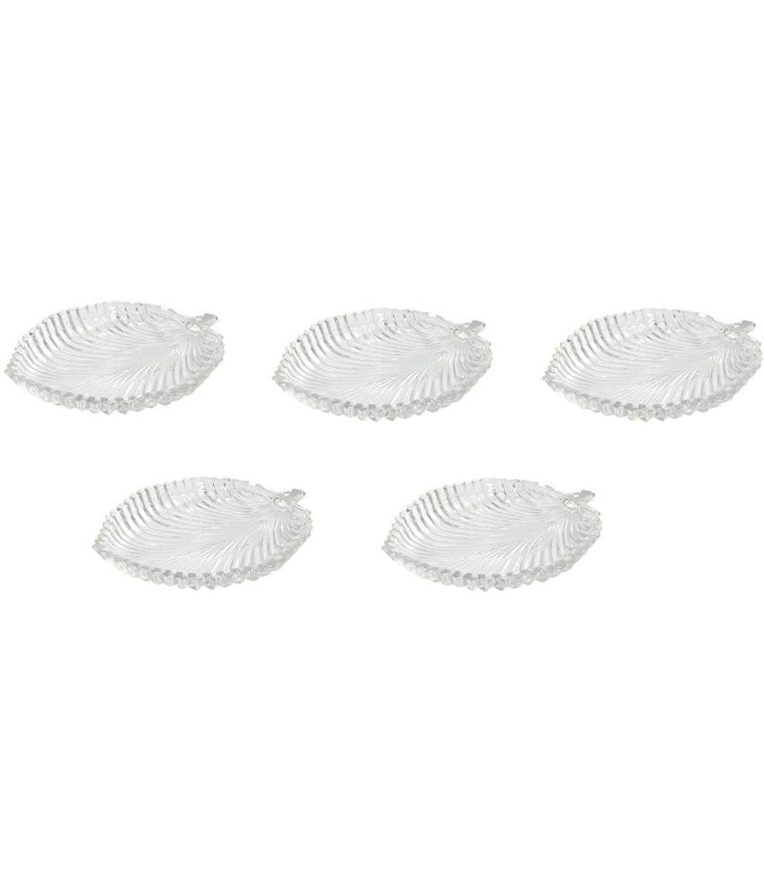 Somil 5 Pcs Glass Transparent Dessert Plate Somil 5 Pcs Glass Transparent Dessert Plate