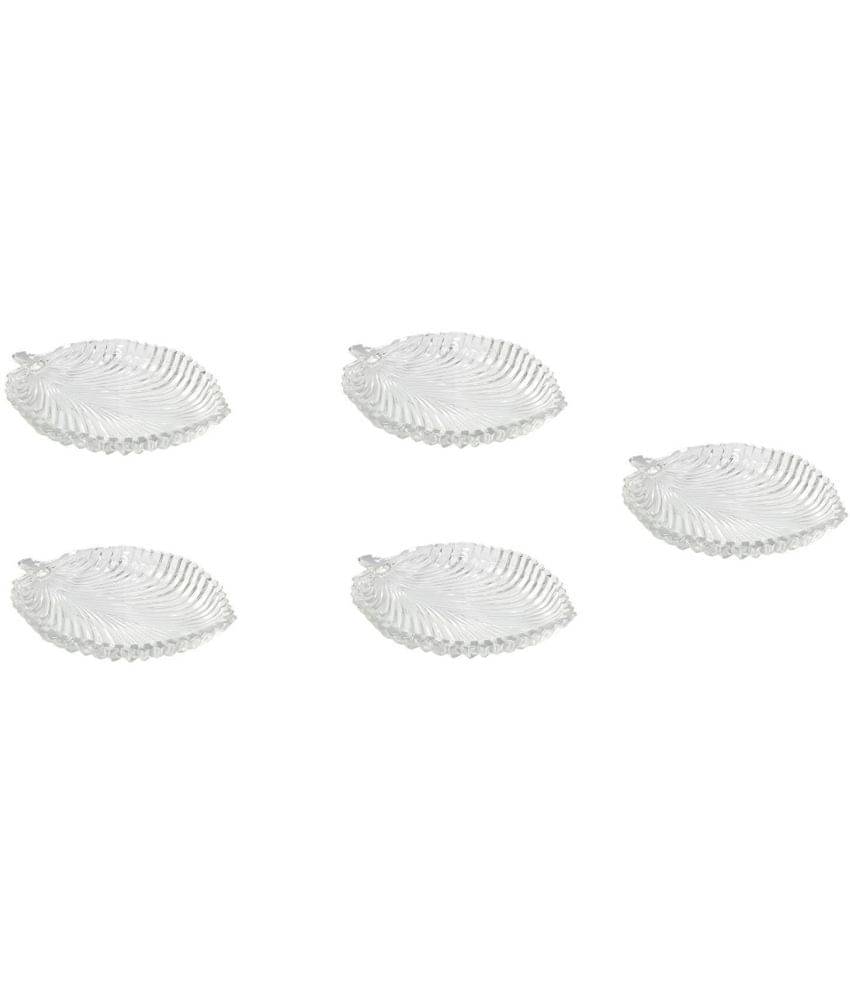 Somil 5 Pcs Glass Transparent Dessert Plate Somil 5 Pcs Glass Transparent Dessert Plate