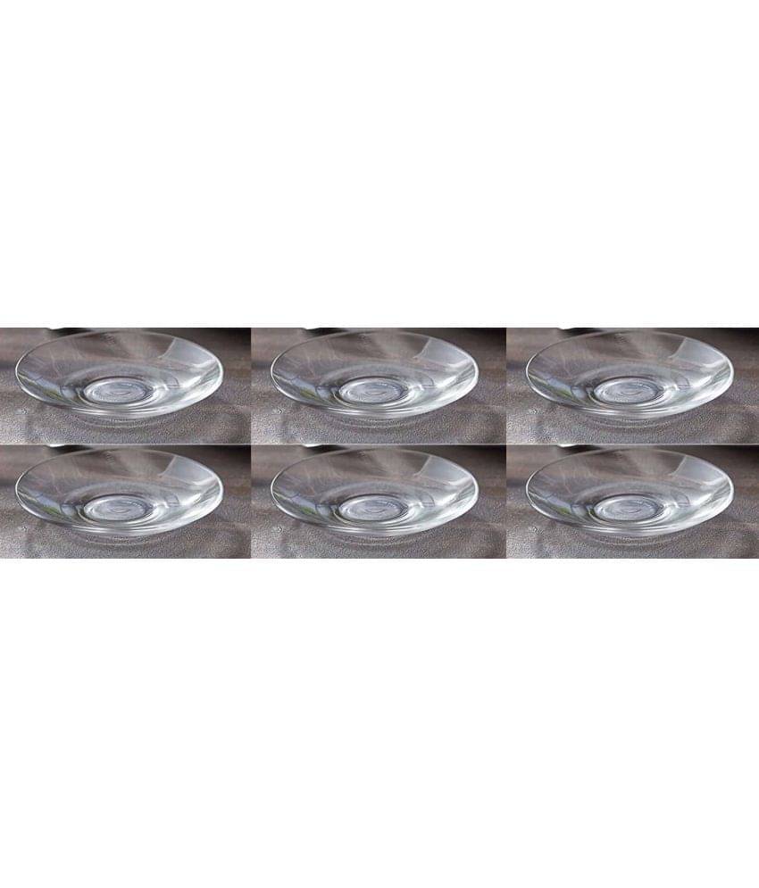 Somil 6 Pcs Glass Transparent Dessert Plate Somil 6 Pcs Glass Transparent Dessert Plate