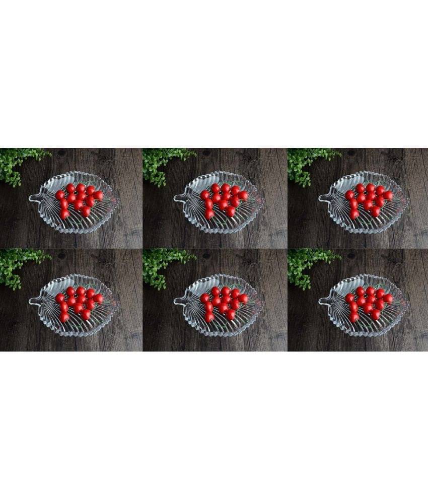 Somil 6 Pcs Glass Transparent Dessert Plate Somil 6 Pcs Glass Transparent Dessert Plate
