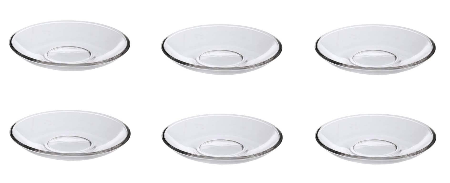     			Somil 6 Pcs Glass Transparent Dessert Plate