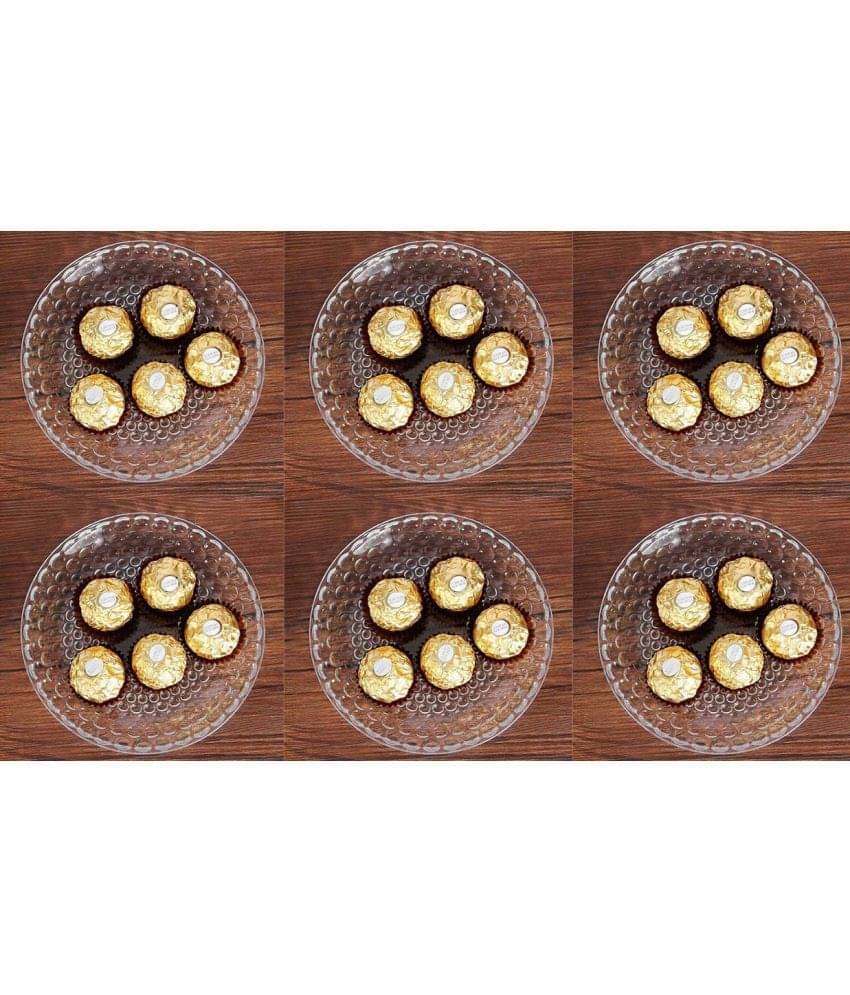 Somil 6 Pcs Glass Transparent Dessert Plate Somil 6 Pcs Glass Transparent Dessert Plate