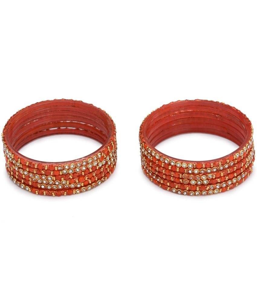 Somil - Orange Bangle Set ( Pack of 1 ) Somil - Orange Bangle Set ( Pack of 1 )
