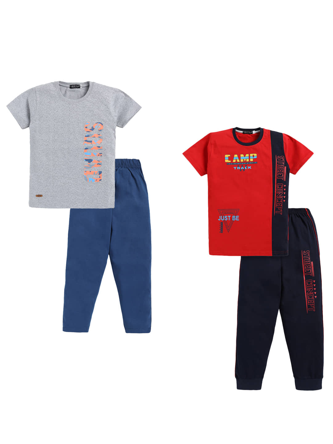 Todd N Teen Pack of 2 Boys Cotton T-Shirt & Trackpants Set ( Multicolor )