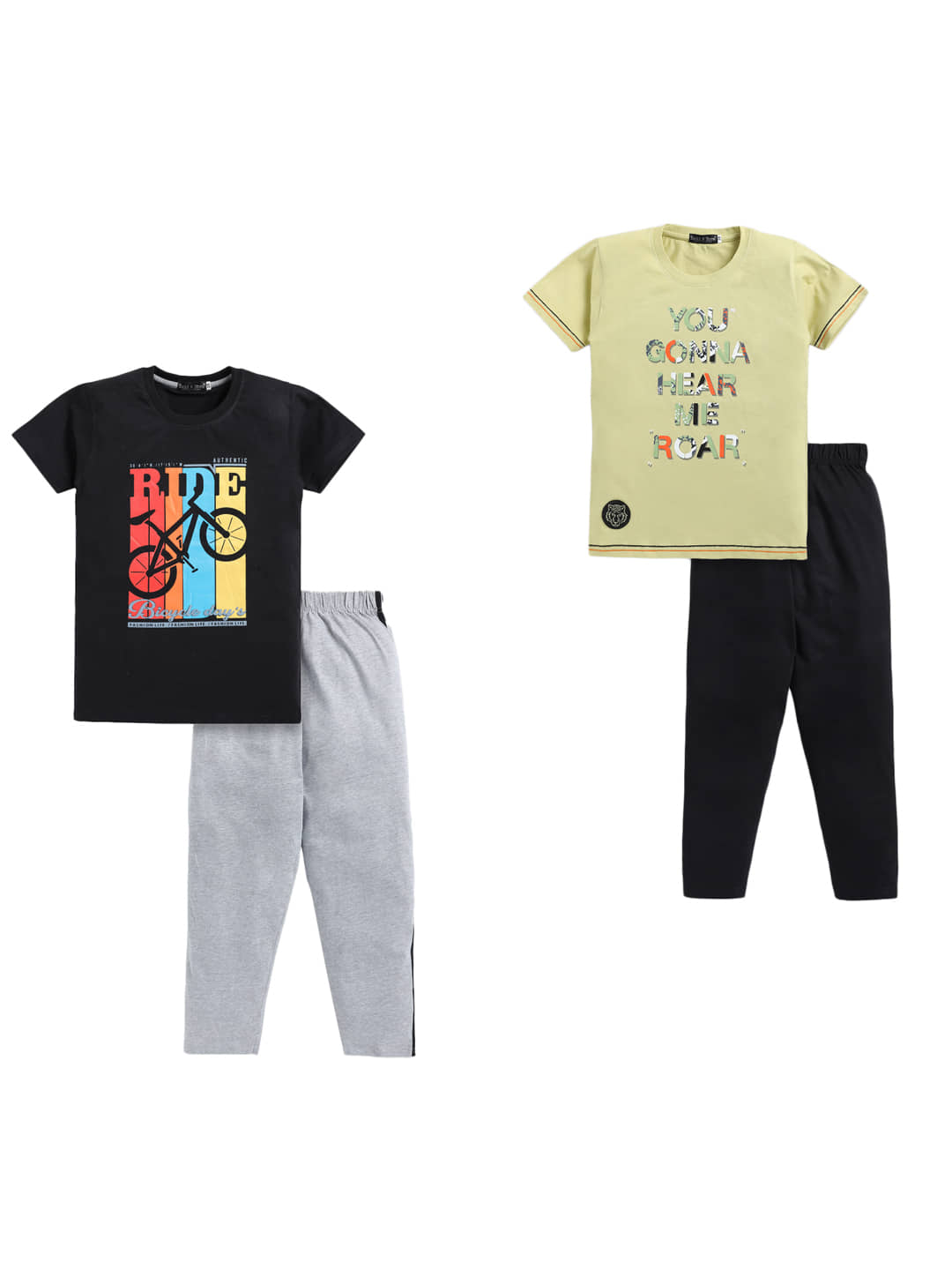 Todd N Teen Pack of 2 Boys Cotton T-Shirt & Trackpants Set ( Multicolor )