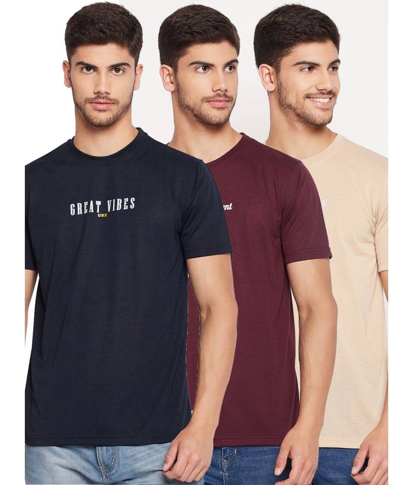     			UBX Pack of 3 Cotton Blend Regular Fit Men's T-Shirt ( Maroon )