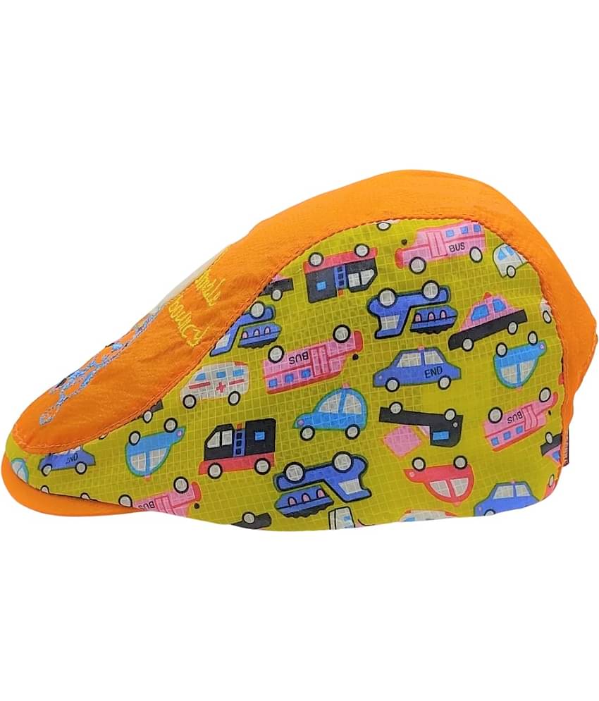 Zacharias Baby Boy's & Girl's Kids Beret Golf Polyester Cap (06-24 Months) Smile-Bouncy-Orange