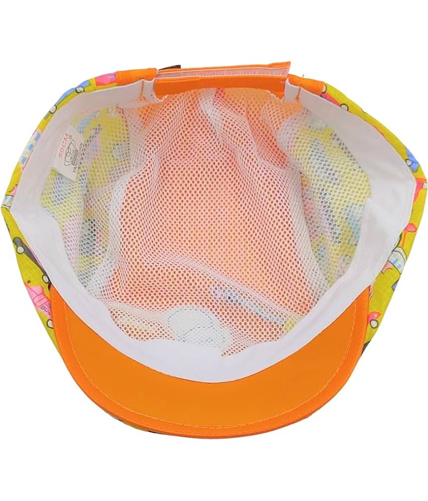 Zacharias Baby Boy's & Girl's Kids Beret Golf Polyester Cap (06-24 Months) Smile-Bouncy-Orange