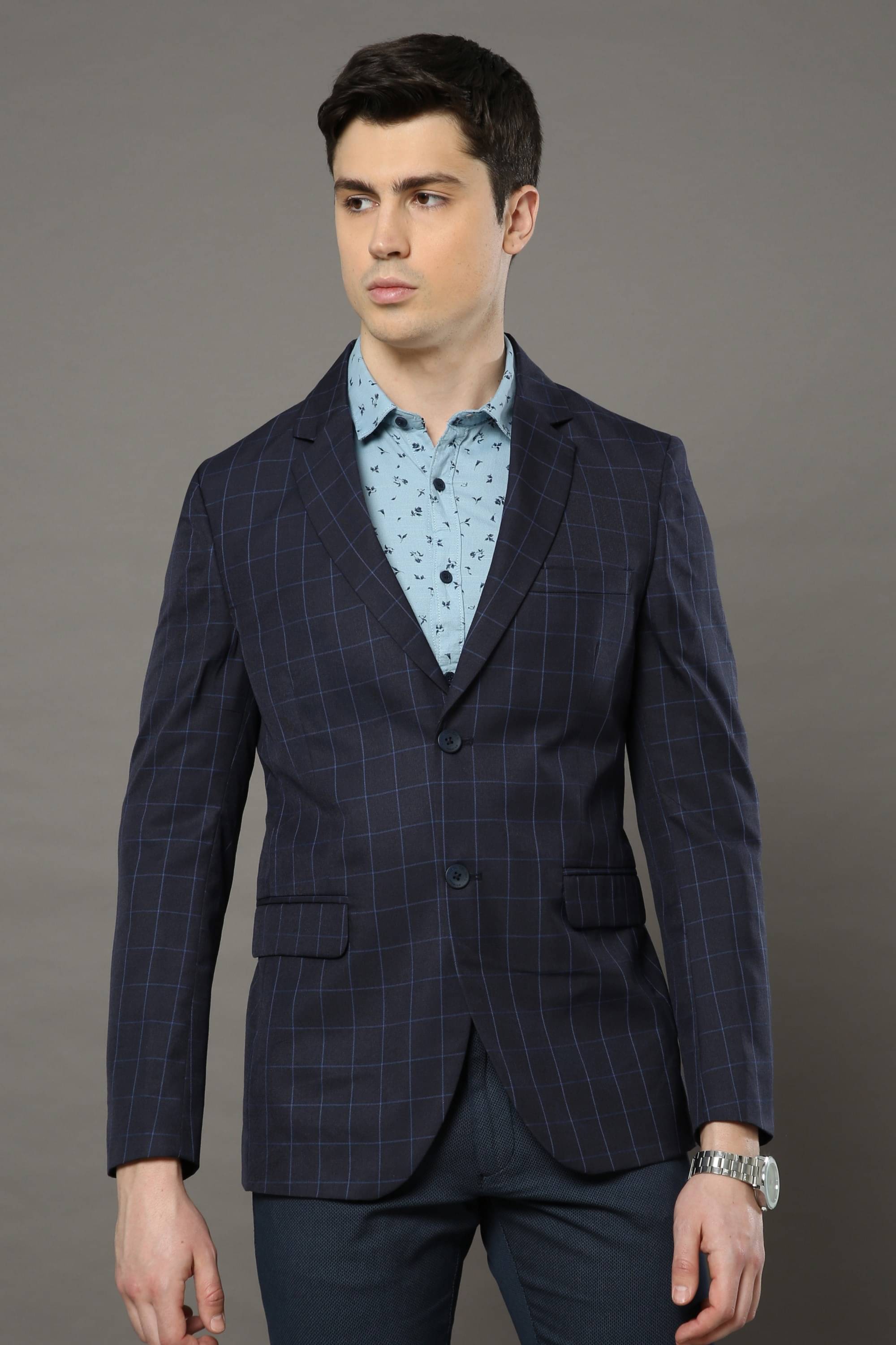     			Cool Colors - Navy Polyester Slim Fit Men's Blazer ( Pack of 1 )