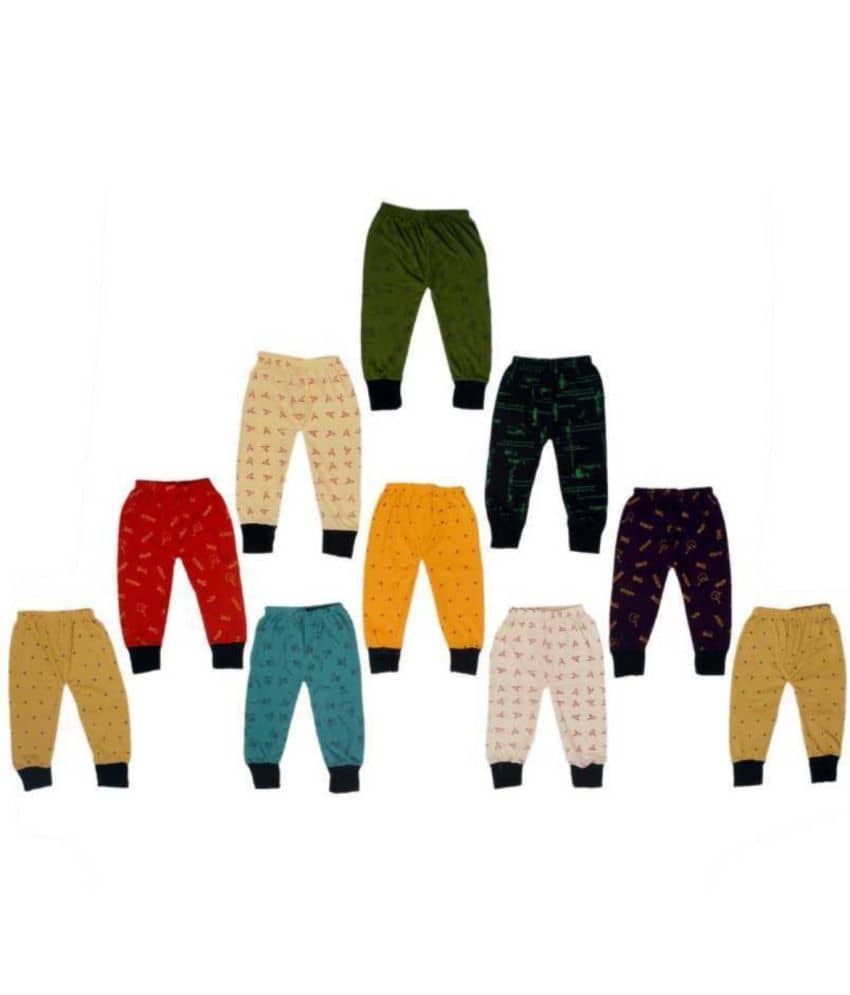 DIAMOND EXPORTER Pack of 10 Baby Boys Cotton Pyjama ( Multi Color ) - Track Pants | Buy online on ZillyBuy
