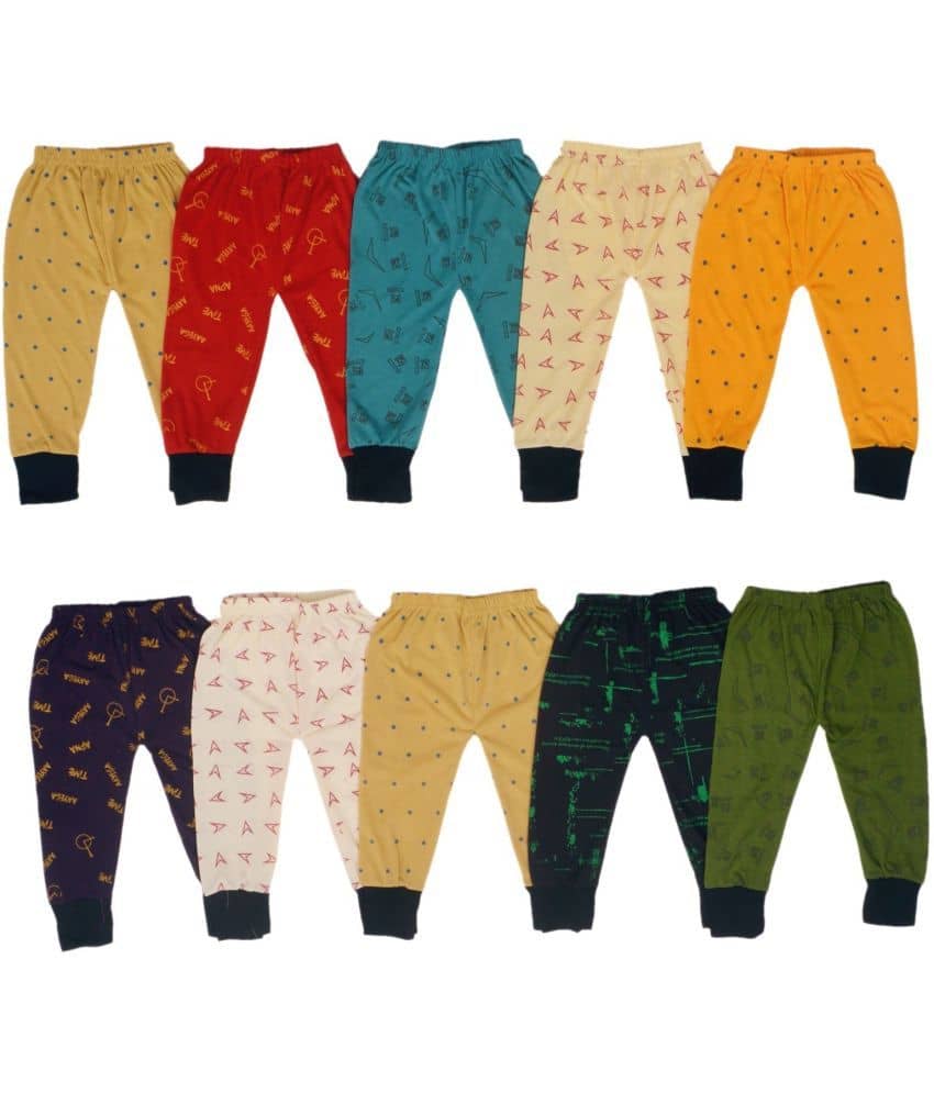 DIAMOND EXPORTER Pack of 10 Baby Boys Cotton Pyjama ( Multi Color ) - Track Pants | Buy online on ZillyBuy