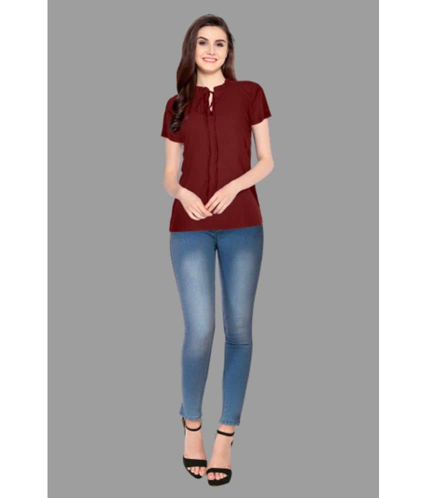 Sanjana Silk Women's Polyester Regular Top ( Maroon )