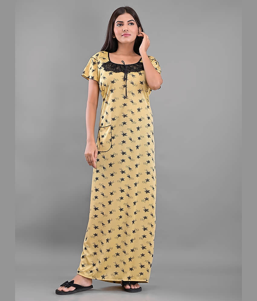 Apratim - Yellow Cotton Women's Nightwear Nighty & Night Gowns ( Pack of 1 ) - Nightwear & Loungewear | Buy online on ZillyBuy