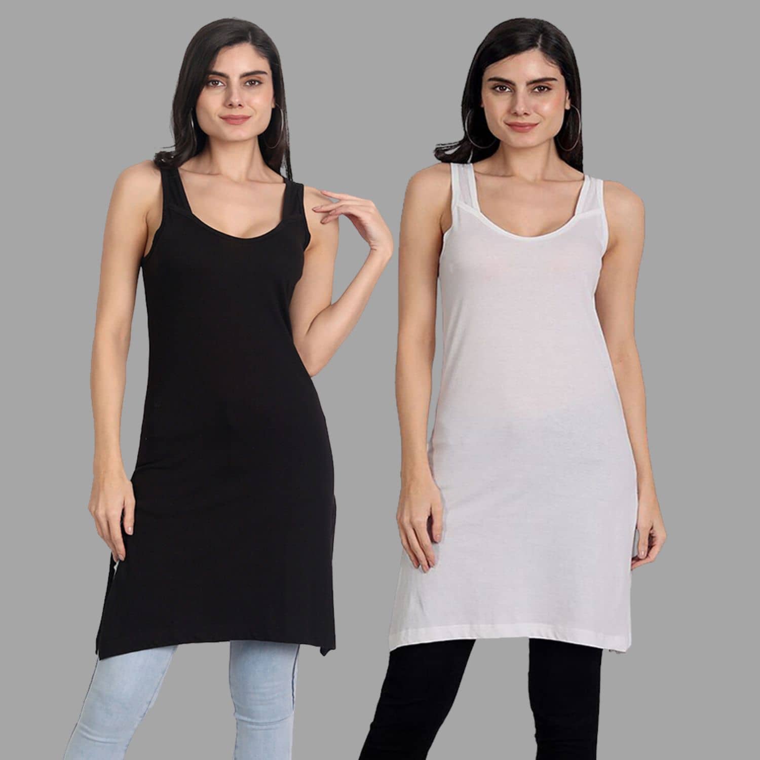 AIMLY Cotton Tanks - Beige Pack of 2