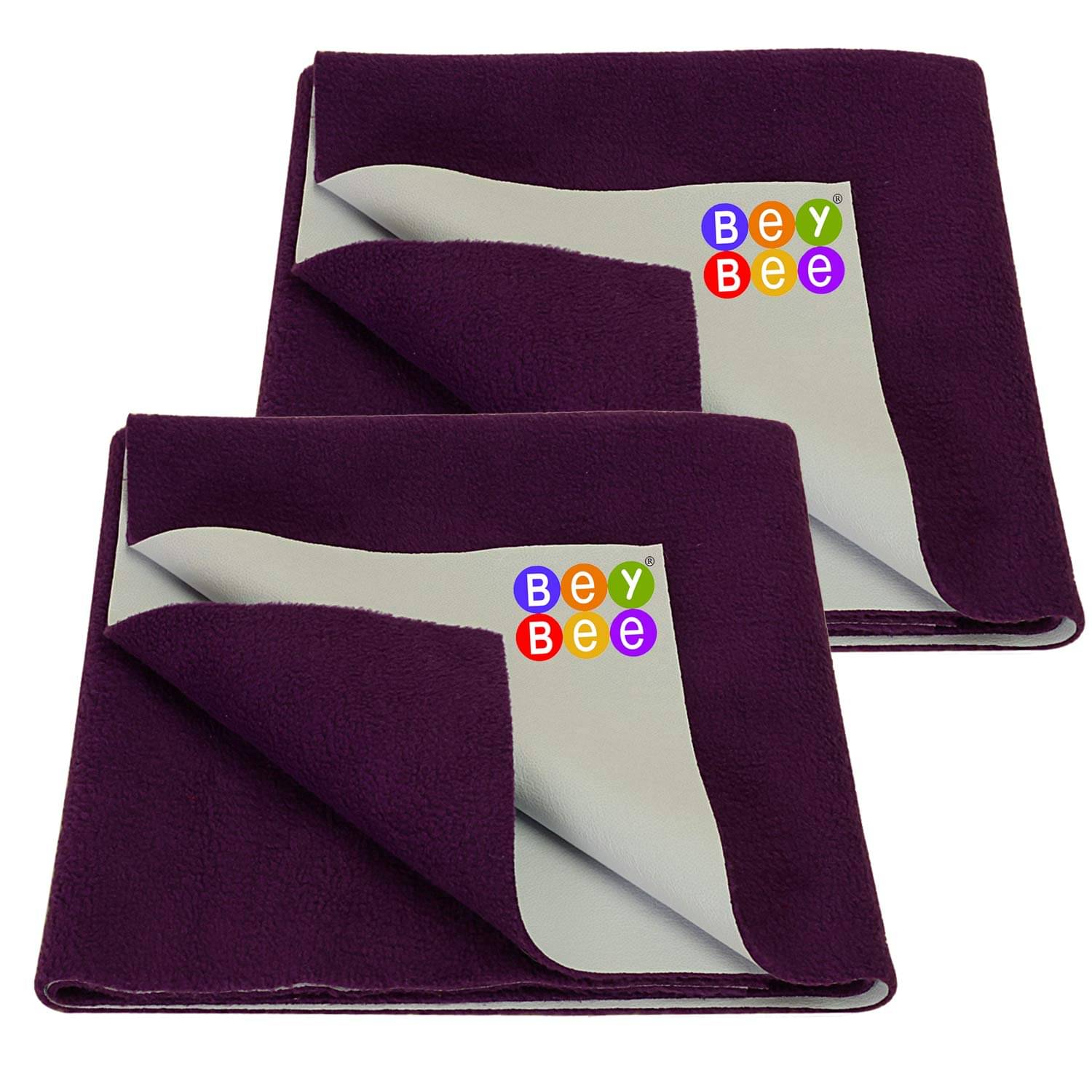     			Beybee - Plum Laminated Bed Protector Sheet ( Pack of 2 )